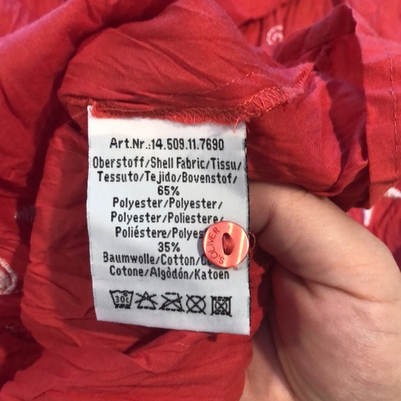 Red long sleeve blouse with stitching, crinkled look, sOliver, EUR 42/US12 - Picture 10 of 11